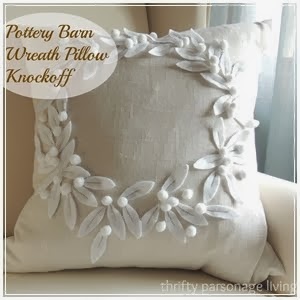 Pottery Barn Wreath Pillow Knockoff