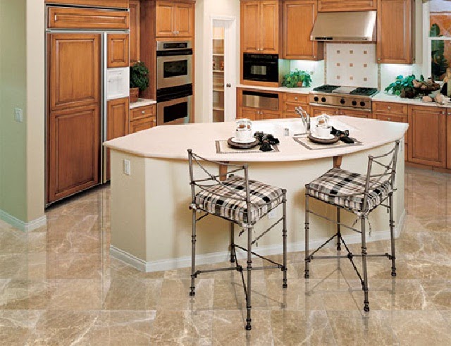 Kitchen Flooring with Marblet Tiles