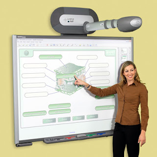 smartboard and teacher