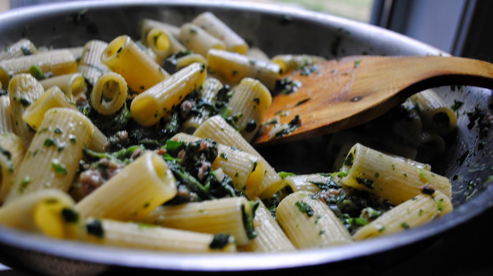 Pasta with Sausage, Spinach and Mascarpone