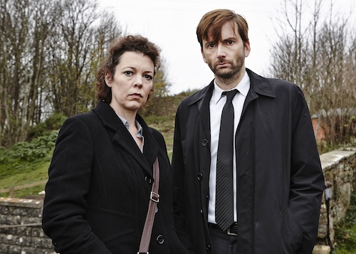  DAVID TENNANT as Alec Hardy and OLIVIA COLMAN as Ellie Miller in ITV's Broadchurch