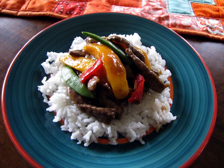 gemini stitches Beef and Mango Stir fry