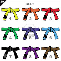 belts colors, colors of belts, martial arts belt colors, japanese karate belt