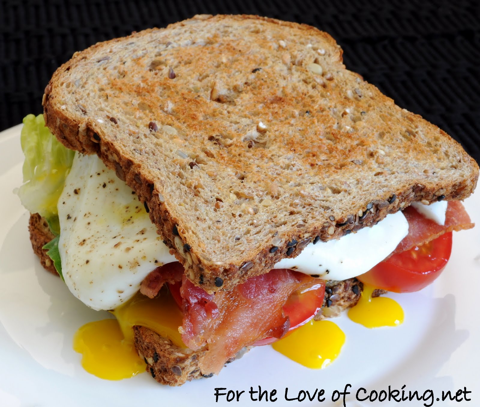 B, L, T, A, E (Bacon, Lettuce, Tomato, Avocado, and Egg Sandwich) For