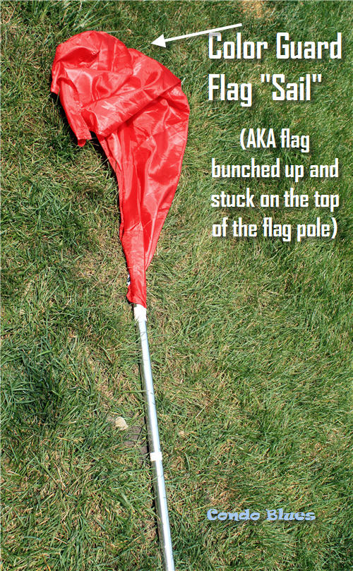 Condo Blues How to Add Weights and Tape to a Color Guard Flag