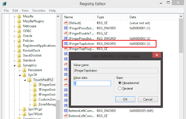 Two Finger tap as right click