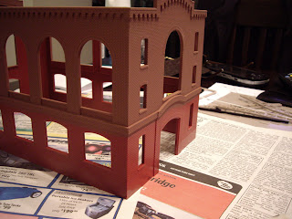 Painting main structure with brick red Humbrol Enamel