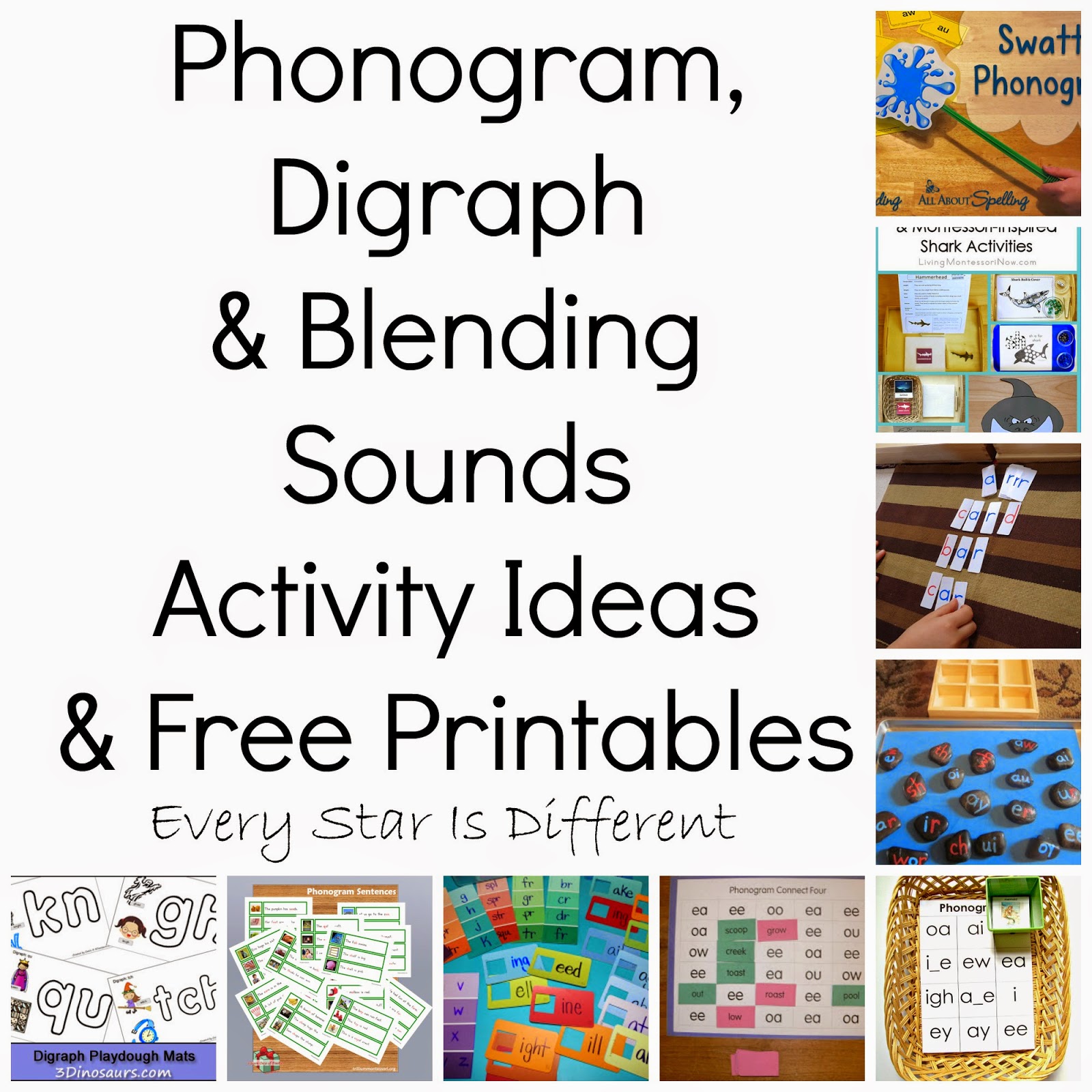 Phonogram, Digraph, and Blending Sounds Activities and Free Printables