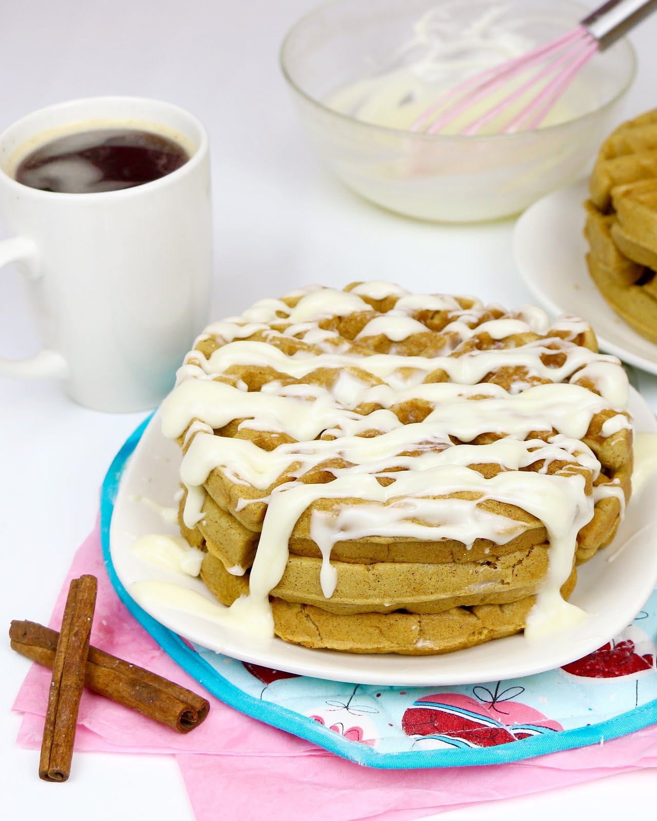 {VIDEO} Easy Gingerbread Waffles with Cream Cheese Glaze Lindsay Ann