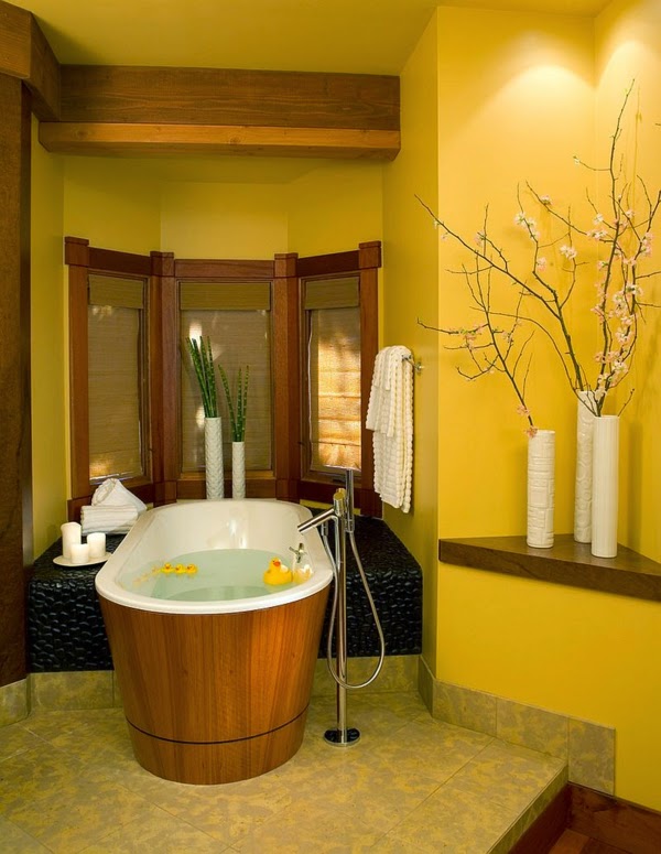 Decoración de baños color amarillo - Colores en Casa
