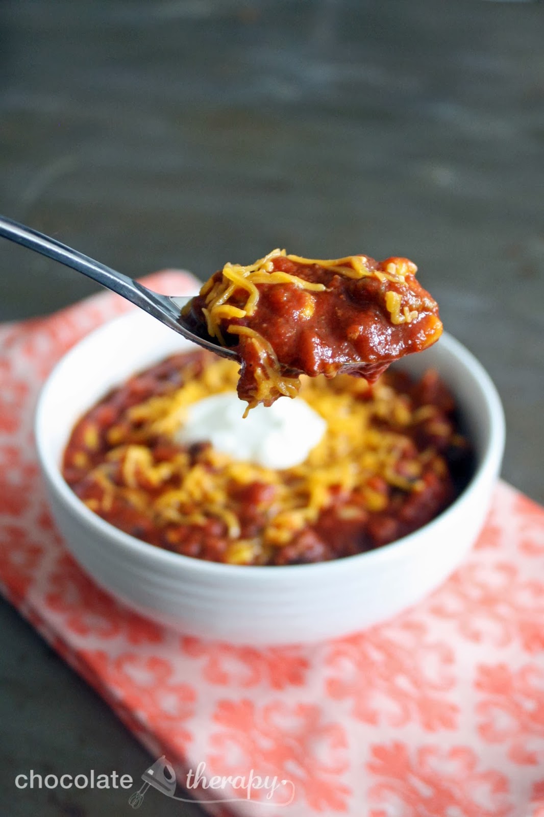 Chocolate Therapy Cold Weather Crockpot Chili