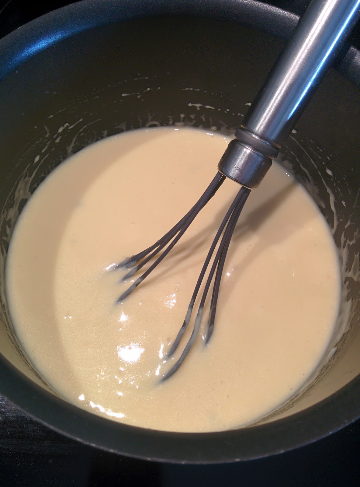 ...with coffee cup in hand Homemade French Fries with Cheese Sauce