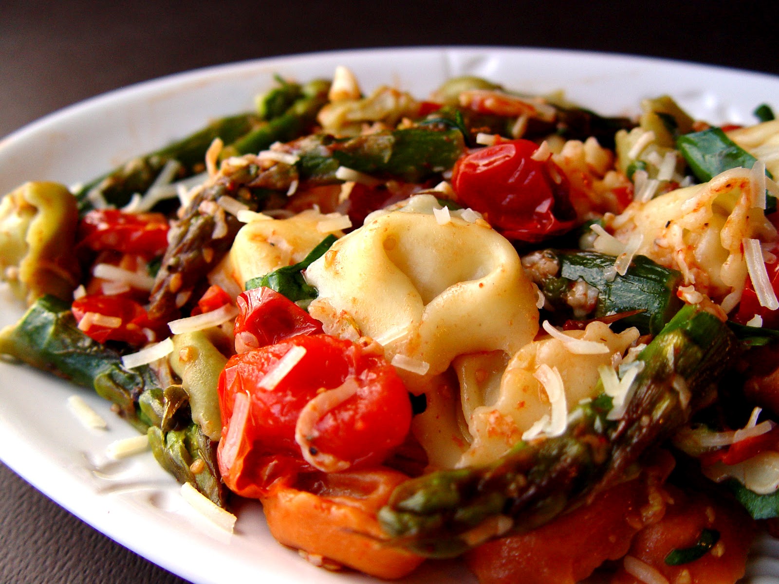 Roasted Tomato and Asparagus Tortellini Jamie Cooks It Up