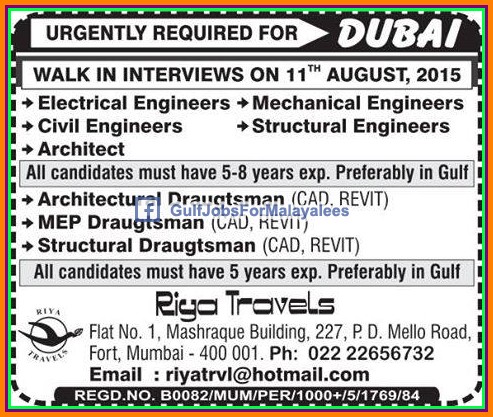 dubai large job vacancies gulf jobs for malayalees