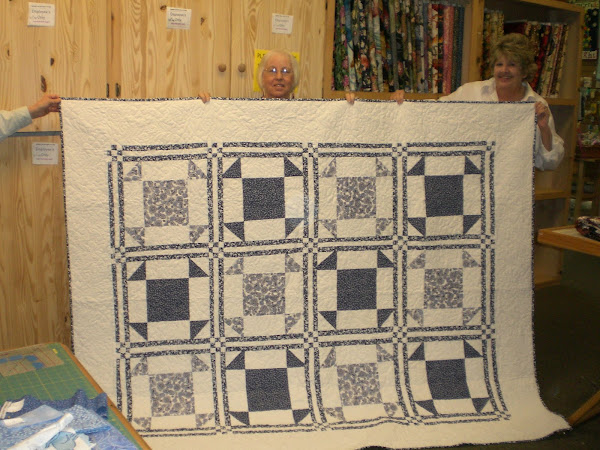 Bonnie's blue and white quilt