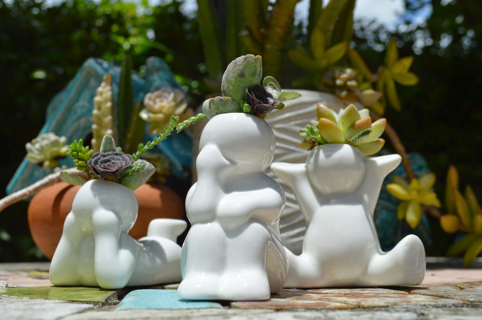 The Succulent Artist Little People Planters… Ceramic Figurine