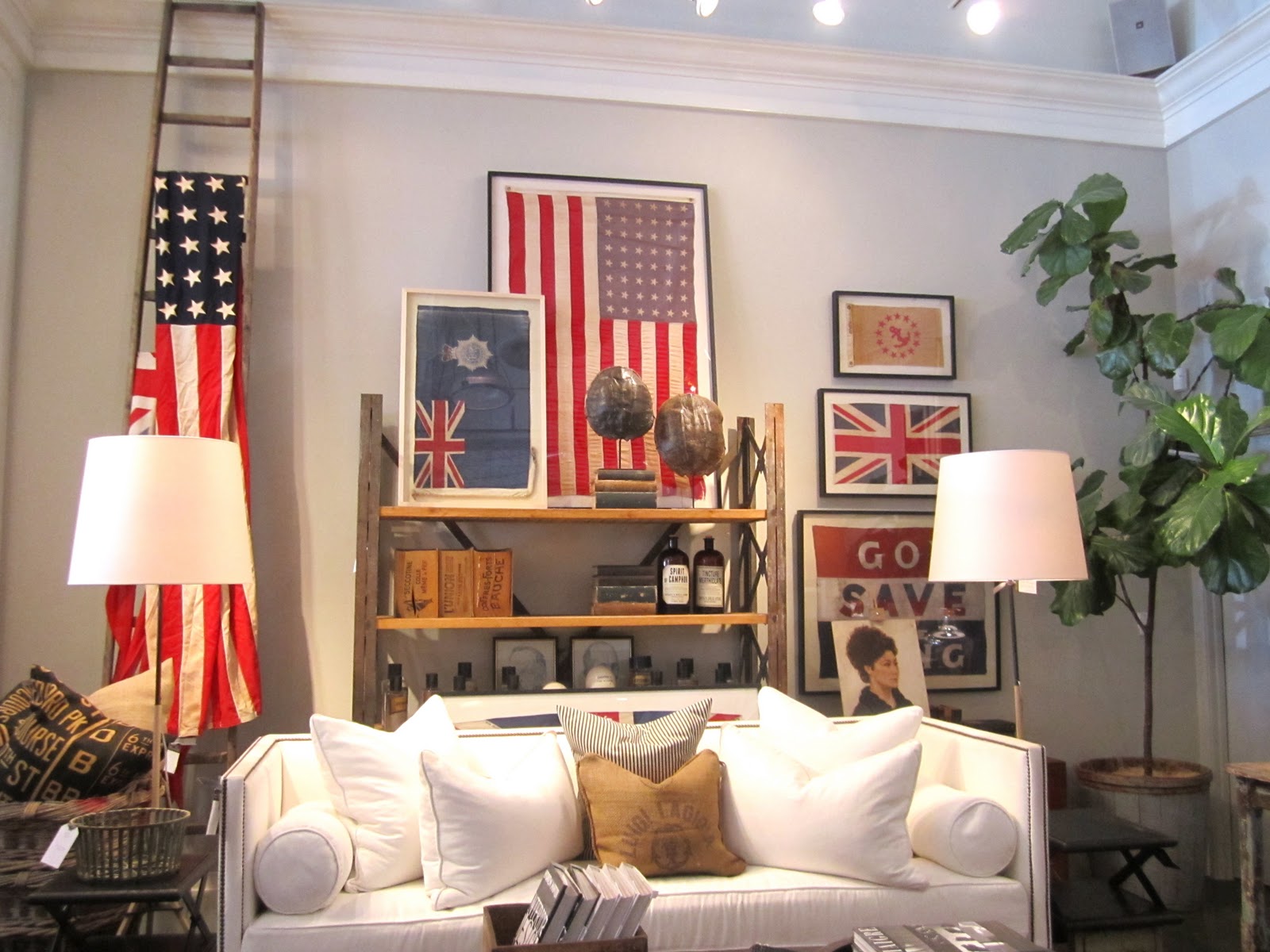 classic • casual • home Decorating with Vintage Flags