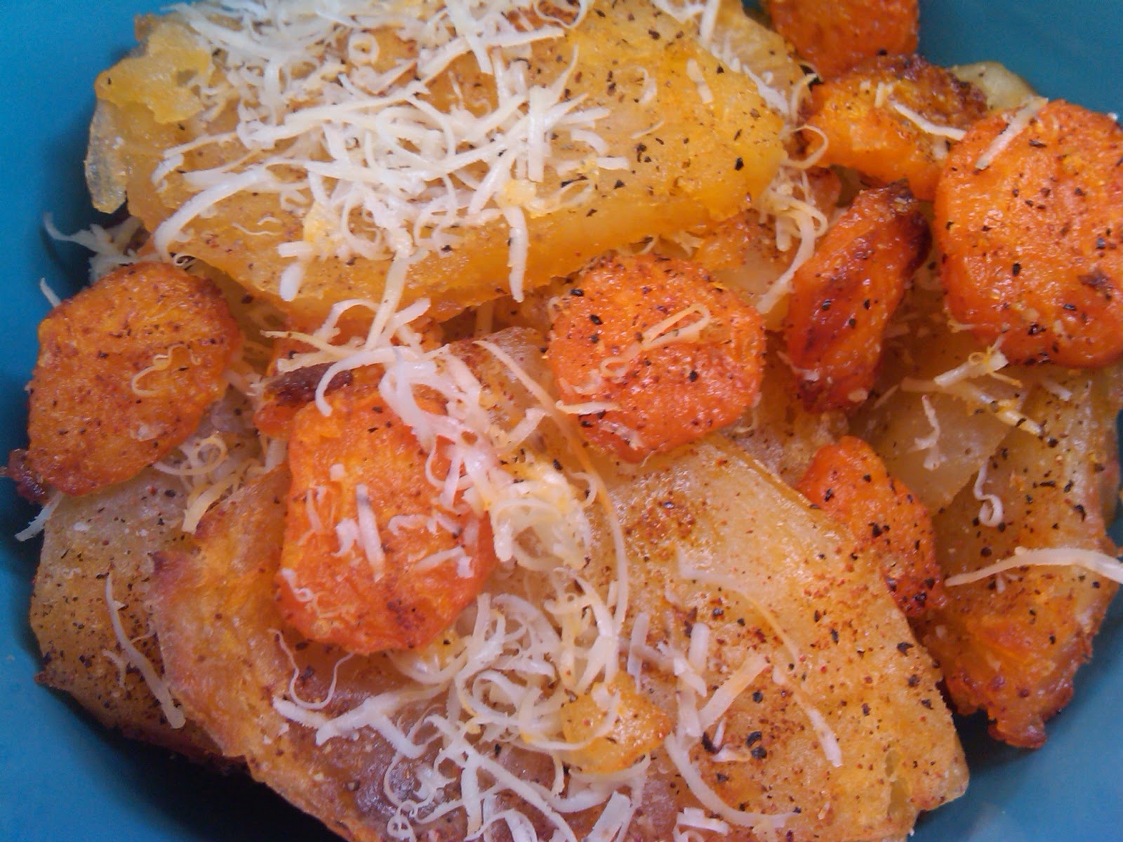 Michele's Woman Cave Parmesan Roasted Carrots & Potatoes