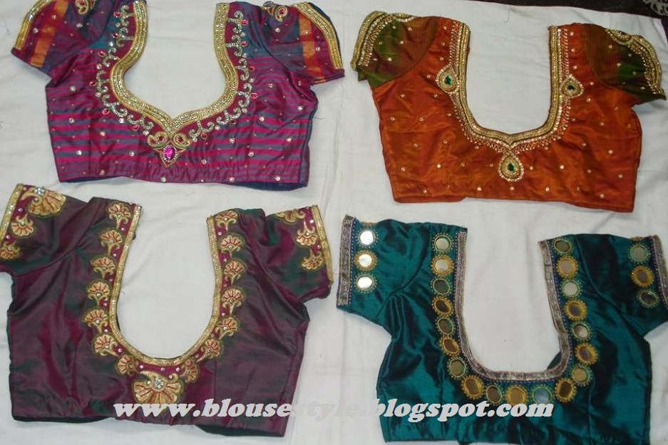 maggam work blouse mirror work with kundan work blouse