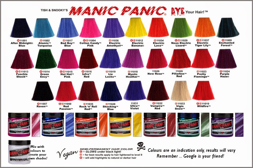 Manic Panic Dye Color Chart