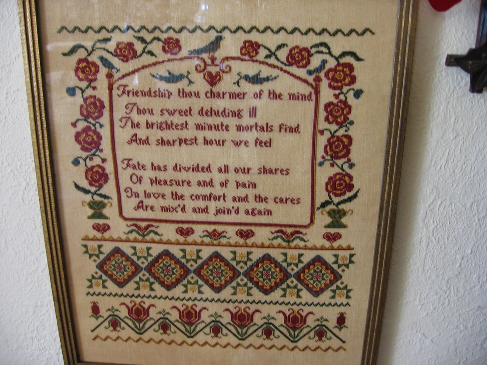 Victorian Motto Sampler Shoppe New samplers framed, LOTS of pictures!