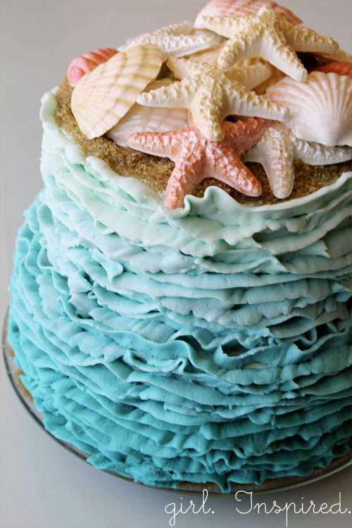 Ocean Waves Ombre Cake Tutorial girl. Inspired.