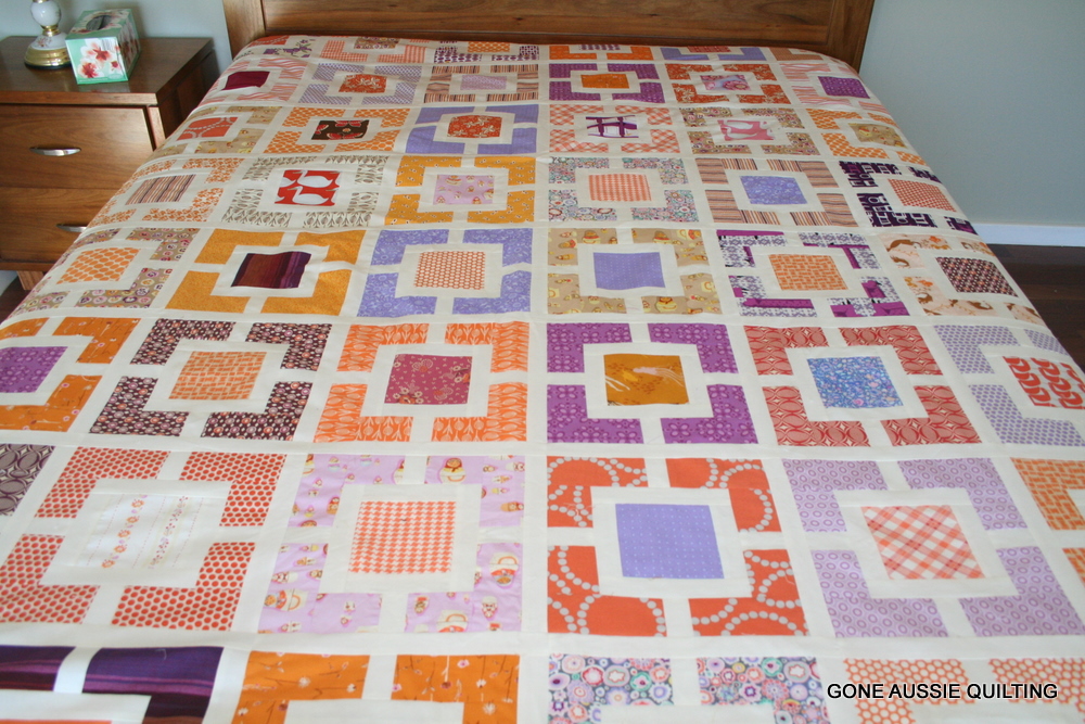 Gone Aussie Quilting Garden Fence Quilt Top Finished