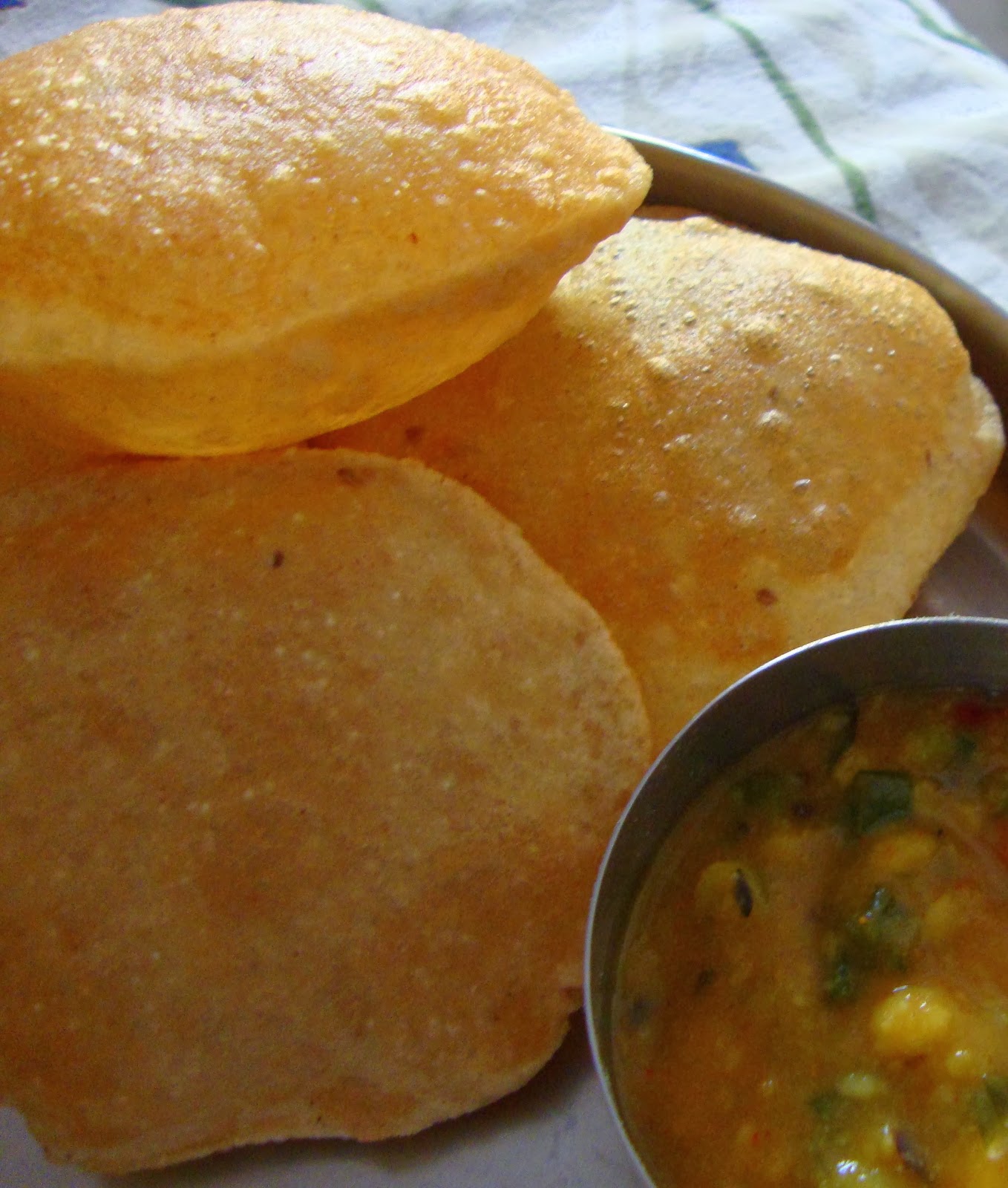 A Liberal dose of MASALA. Ajwain ki Puri Puffed bread with Carom seeds