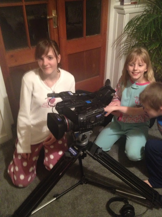 Lucy and Hannah with the tv crews camera