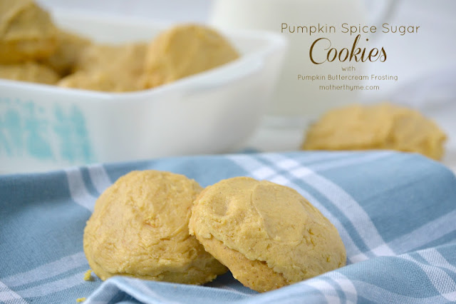 pumpkin spice sugar cookies with pumpkin buttercream frosting