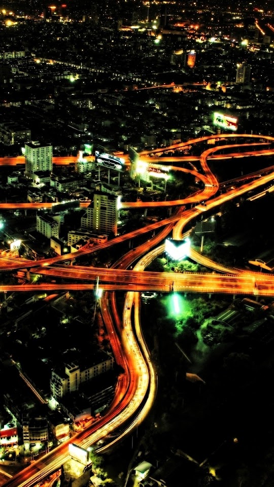 Red City Roads Night Lights  Android Best Wallpaper
