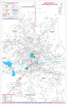 Hyderabad City Bus Route Map including Bus Numbers
