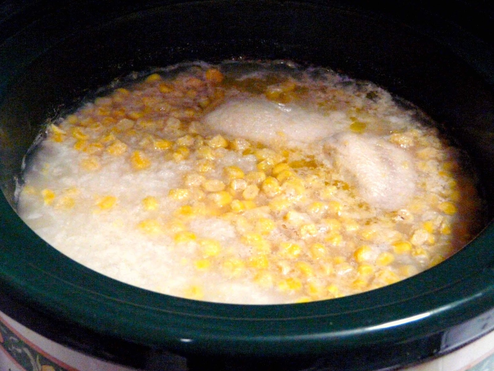 The Red Gingham Slow Cooker Chicken and Corn Congee