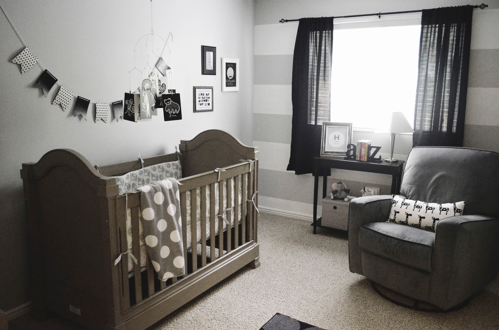 Love Notes by Lauryn black, white, and gray nursery
