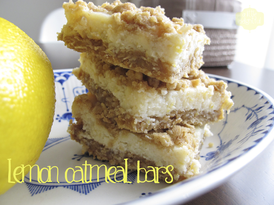 Lemon Oatmeal Bars a little delightful