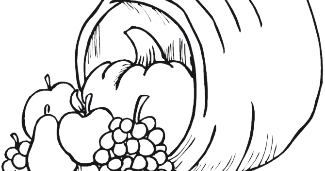 Kids Page: - Thanksgiving - Cornucopia Coloring Pages