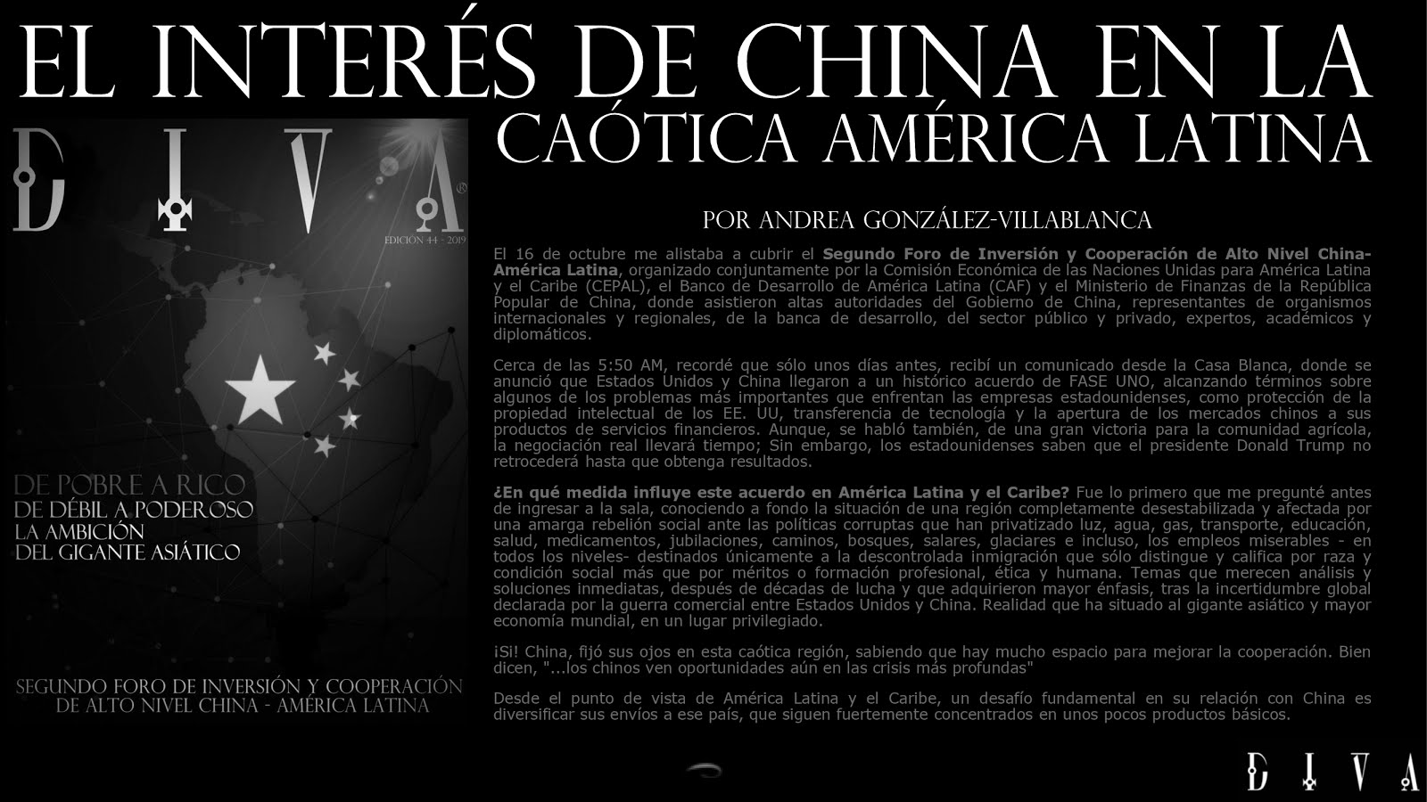 ¡EXCLUSIVO! • DIVA en el Segundo Foro de Inversión y Cooperación de Alto Nivel China-América Latina