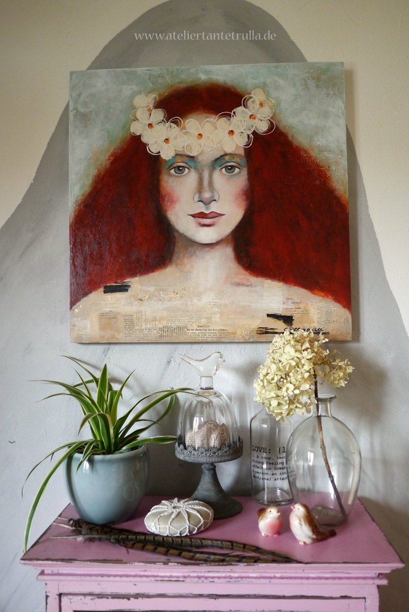Atelier Tante Trulla Verkauft Gemälde Portrait Himmlische Blume