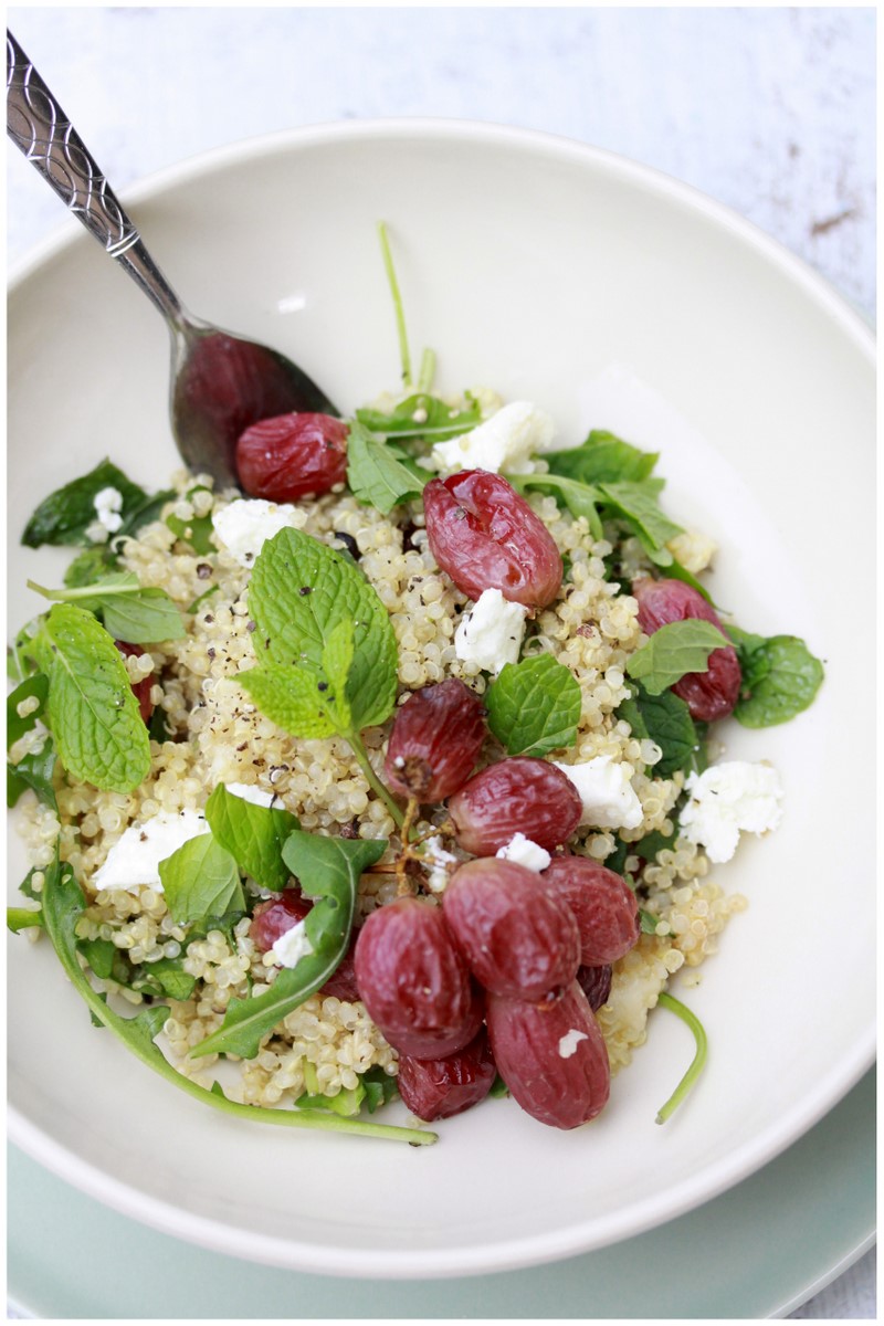 Quinoa, Grape and Roasted Garlic Salad