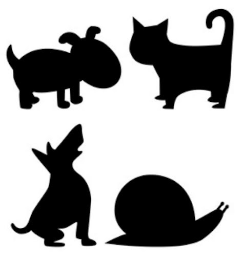 siluetas negras animales para recortar | Imagenes para imprimir.Dibujos