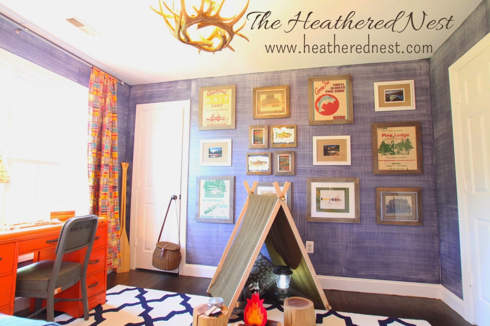 Heather from Heathered Nest is a kick butt home stylist- but she does it one a dime. I love this denim wall paint treatment in her kiddos playroom reveal.