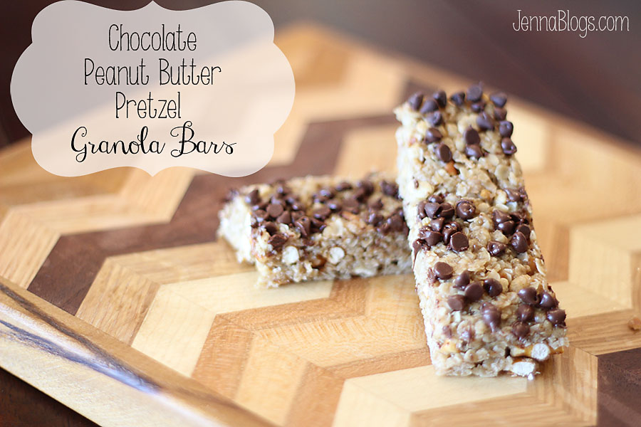 Jenna Blogs Chocolate, Peanut Butter, Pretzel GRANOLA BARS