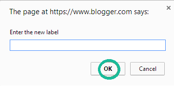 Enter the new Label and Click Ok