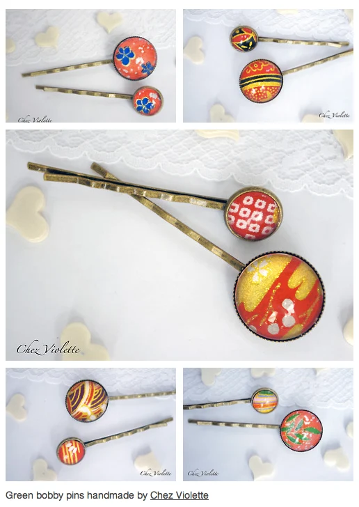 red bobby hair pin by chez violette