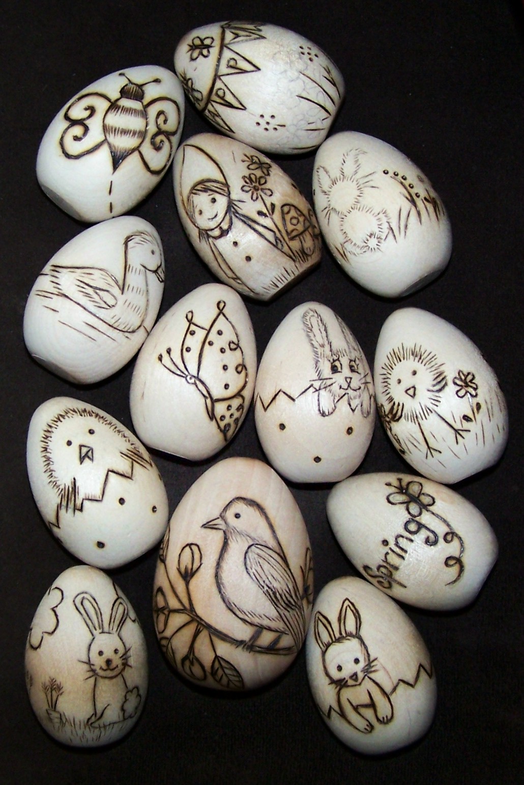 BUG A BOO CORNER Wooden Easter eggs!