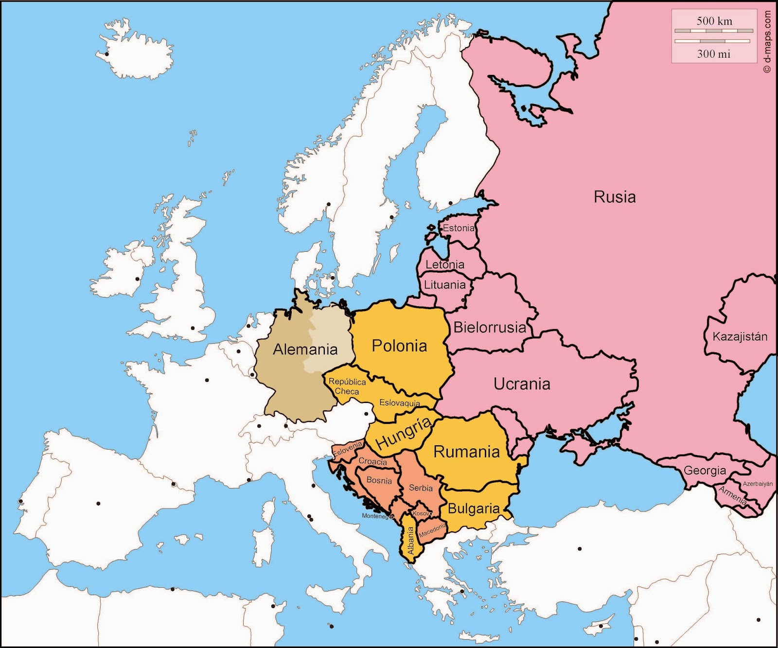 Paises Europa Este Mapa