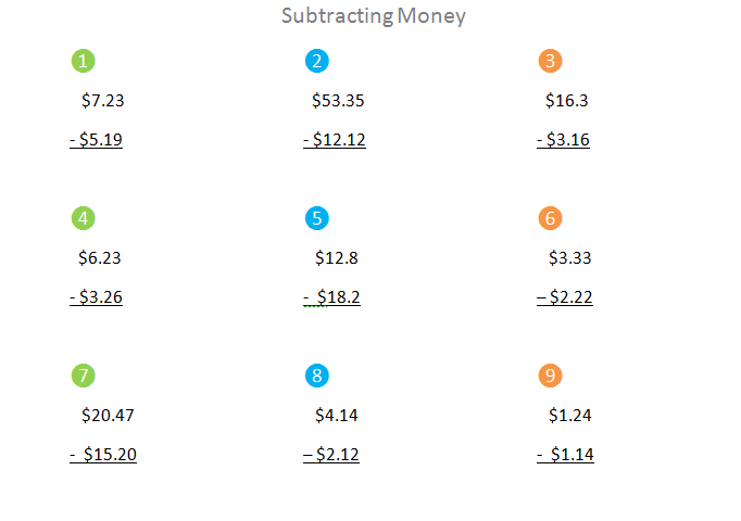 Bro and Sis Math Club: Subtracting Money