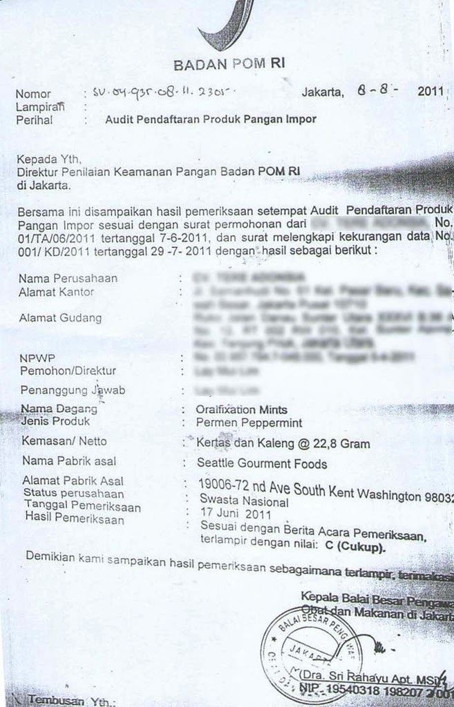 Registrasi Pangan Bpom