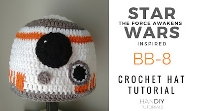 Star Wars: The Force Awakens inspired BB-8 Crochet Hat Tutorial. Free Pattern. Easy step by step tutorial.
