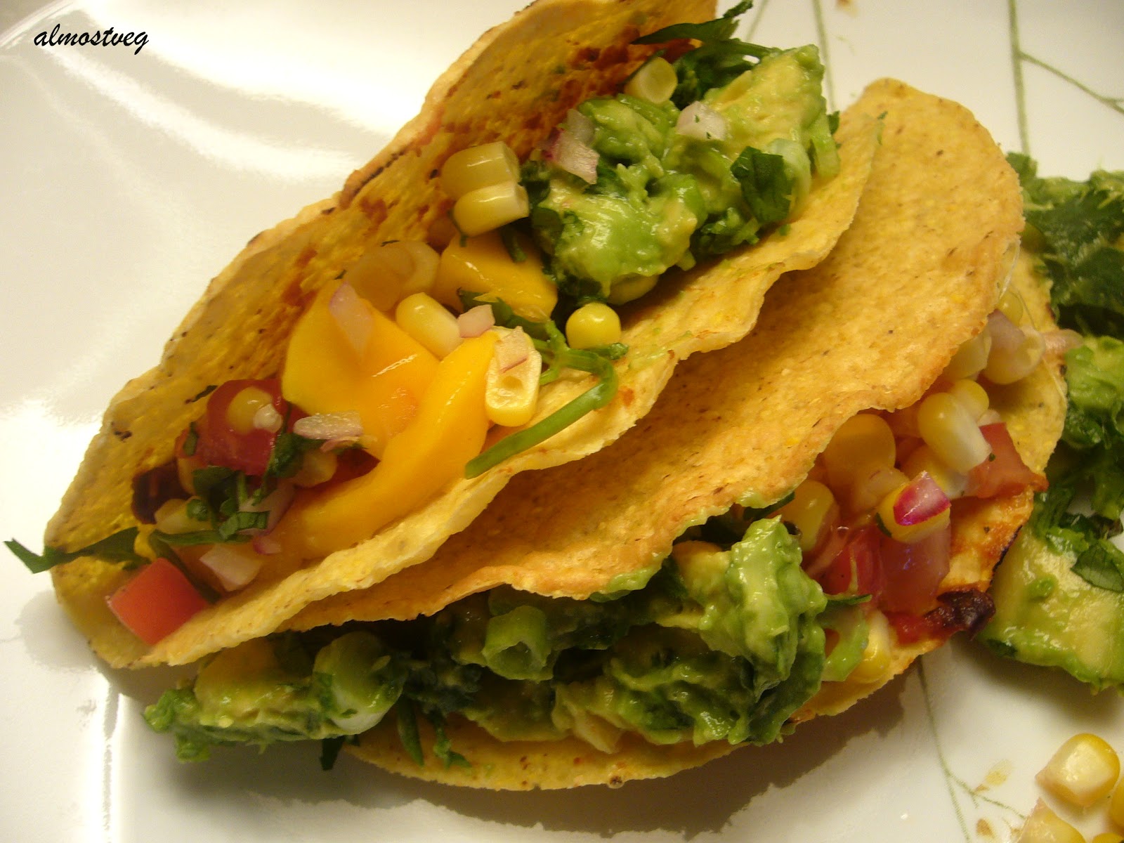 Black bean taco with mango salsa